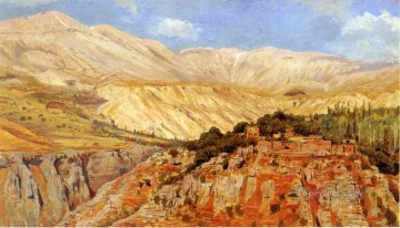  Egipcio Pintura Art%c3%adstica - Aldea en las montañas del Atlas Marruecos Indio Egipcio Persa Edwin Lord Weeks